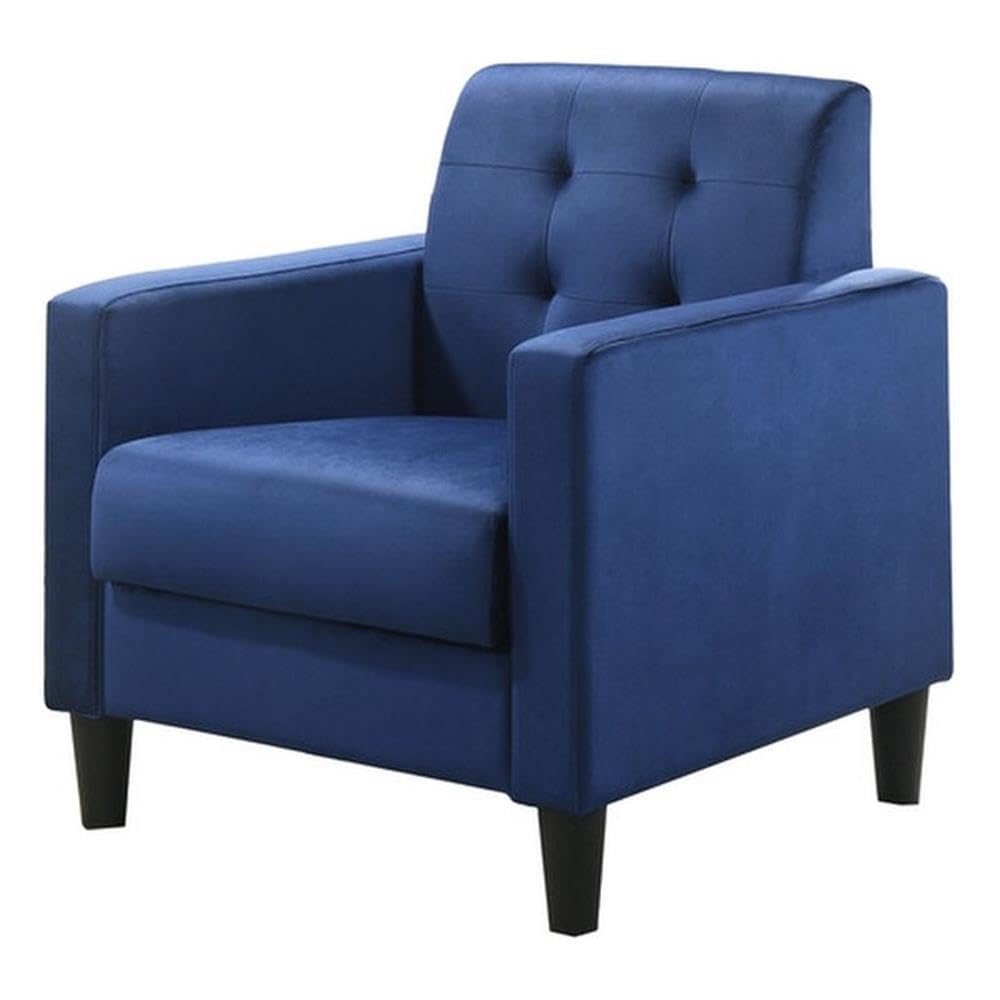 Lilola Home Hale Blue Velvet Accent Armchair with Tufting